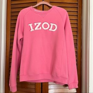 Izod Golf Pink Sporty Pullover Crewneck Sweatshirt Preppy
